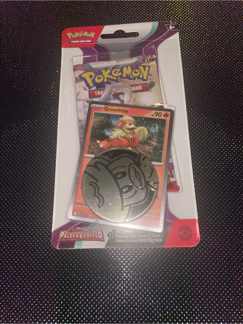 Pokémon paldea evolved Growlithe Promo Pack with coin
